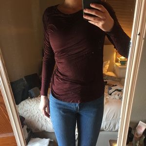Anthropologie Ruched Long Sleeve Shirt